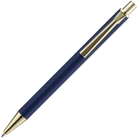 Ручка шариковая Lobby Soft Touch Gold, синяя - рис 5.