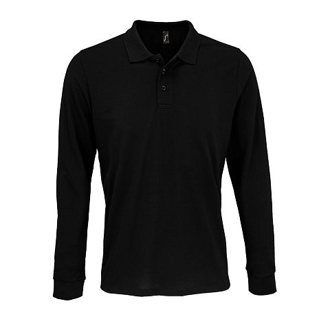 Рубашка поло с длинным рукавом Prime LSL, черная - рис 2.
