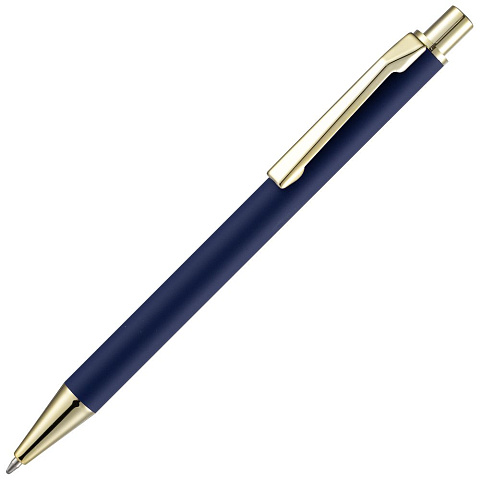 Ручка шариковая Lobby Soft Touch Gold, синяя - рис 2.