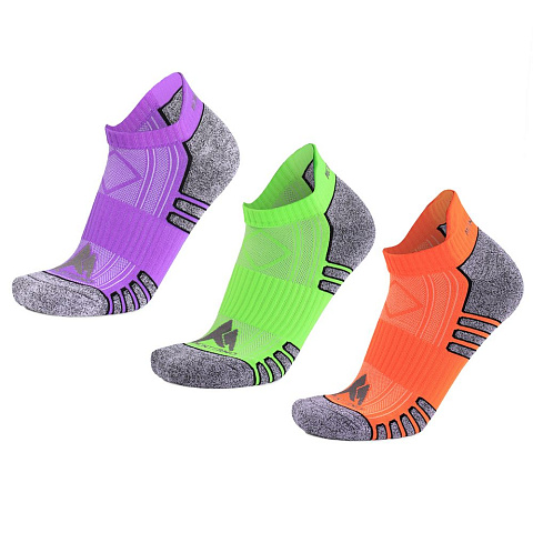 Набор из 3 пар спортивных мужских носков Monterno Sport, фиолетовый, зеленый и оранжевый - рис 2.