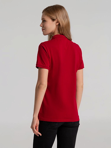 Рубашка поло женская Sunset, красная - рис 6.
