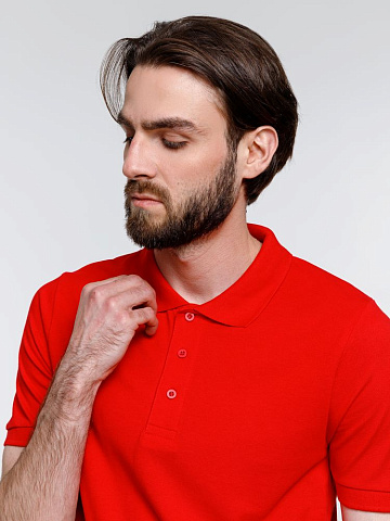 Рубашка поло мужская Adam, красная - рис 9.