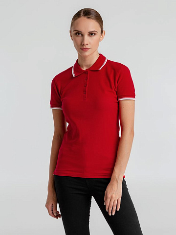 Рубашка поло женская Practice Women 270, красная с белым - рис 4.