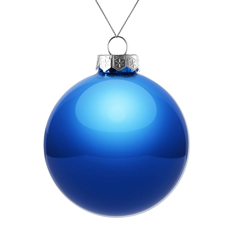 Елочный шар Finery Gloss, 10 см, глянцевый синий - рис 2.