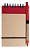 Блокнот на кольцах Eco Note с ручкой, красный - миниатюра
