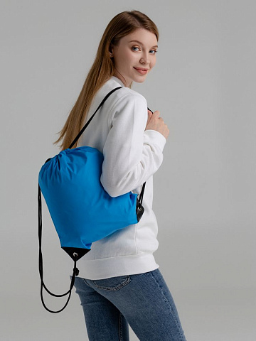 Рюкзак-мешок Manifest Color из светоотражающей ткани, синий - рис 8.