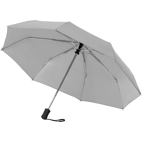 Зонт складной Manifest со светоотражающим куполом, серый - рис 4.