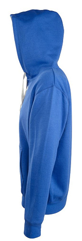 Толстовка мужская на молнии Soul Men 290 с контрастным капюшоном, ярко-синяя - рис 4.