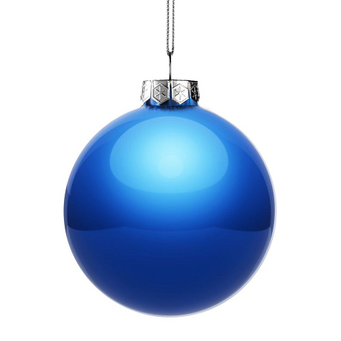 Елочный шар Finery Gloss, 10 см, глянцевый синий - рис 3.