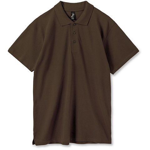 Рубашка поло мужская Summer 170, темно-коричневая (шоколад) - рис 2.