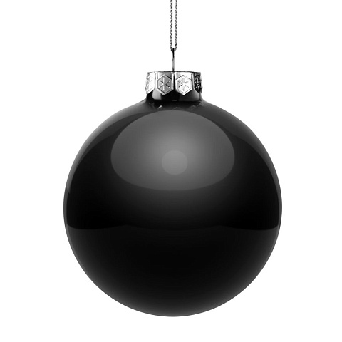 Елочный шар Finery Gloss, 10 см, глянцевый черный - рис 3.