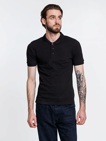 Рубашка поло мужская Adam, черная - рис 6.