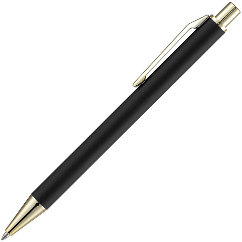 Ручка шариковая Lobby Soft Touch Gold, черная - рис 3.