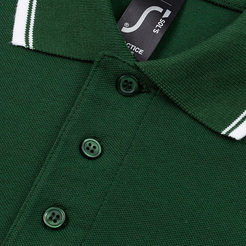 Рубашка поло мужская с контрастной отделкой Practice 270, зеленый/белый - рис 4.