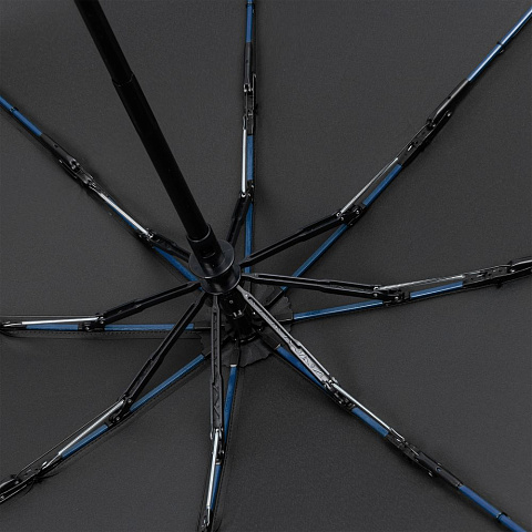Зонт складной AOC Mini с цветными спицами, синий - рис 5.