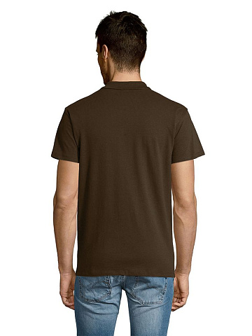 Рубашка поло мужская Summer 170, темно-коричневая (шоколад) - рис 6.