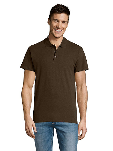 Рубашка поло мужская Summer 170, темно-коричневая (шоколад) - рис 5.