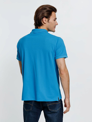 Рубашка поло мужская Virma Premium, бирюзовая - рис 5.