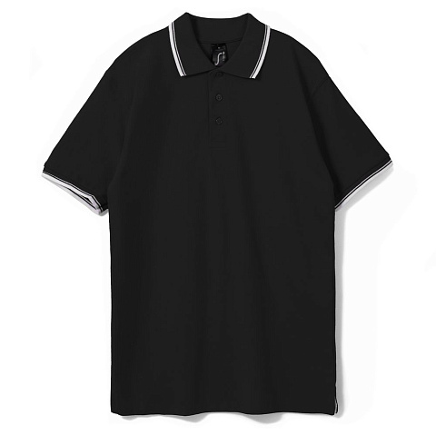 Рубашка поло мужская с контрастной отделкой Practice 270 черная - рис 2.