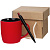 Набор Color Block: кружка и ручка, красный с черным - миниатюра