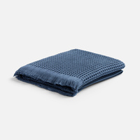 Плед вафельный Elenglect, темно-синий