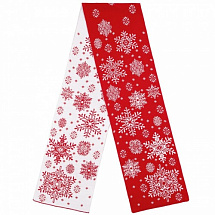 Новогодний шарф Снежная зима (красный)