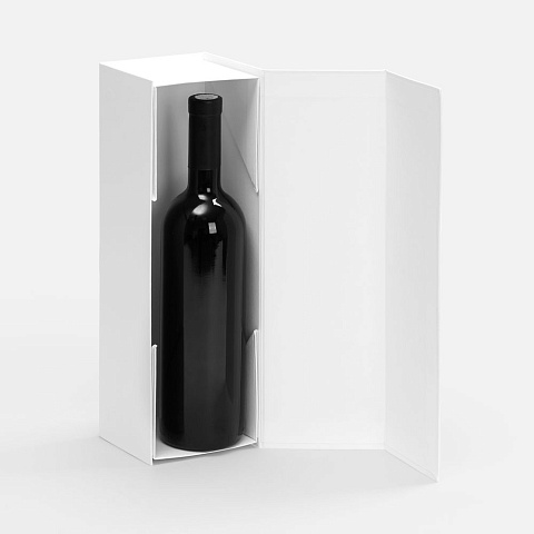 Коробка складная под бутылку Color Jacket Fold, белая - рис 3.