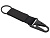 Брелок-ремувка Carabinier из ткани с вставкой из экокожи и карабином, черный - миниатюра