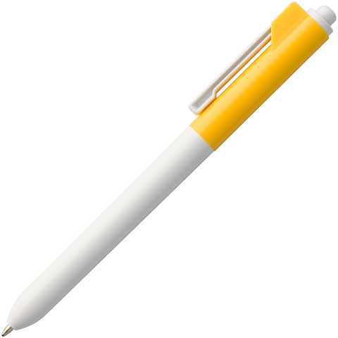 Ручка шариковая Hint Special, белая с желтым - рис 3.