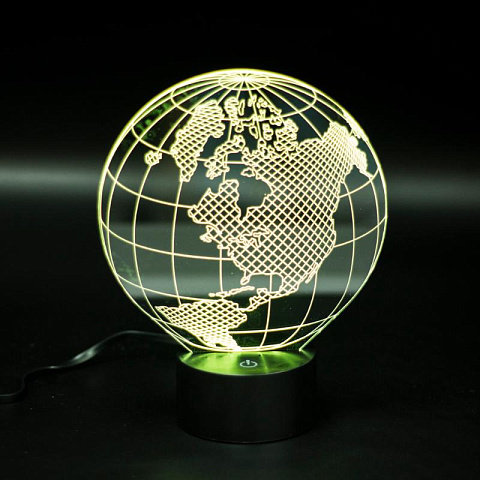 3D светильник Планета Земля - рис 2.