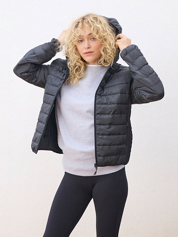 Куртка с капюшоном женская Stream Women, темно-синяя - рис 7.