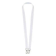 Ланъярд 2 см под сублимацию с 2-мя карабинами, серебристый