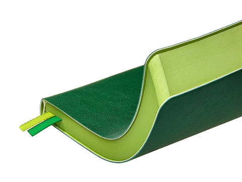 Ежедневник А5 датированный Boston 2026, зеленый с салатовым обрезом - рис 6.