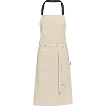 Nia фартук из переработанного хлопка плотностью 200 г/м² - сплошной черный