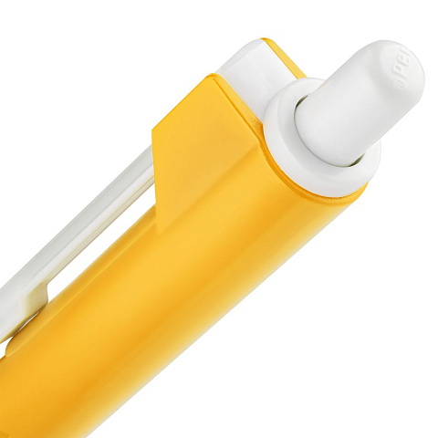 Ручка шариковая Hint Special, белая с желтым - рис 5.
