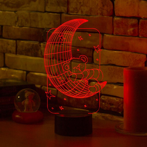 3D лампа Медвежонок на Луне - рис 2.