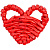 Плетеная фигурка Adorno, красное сердце - миниатюра