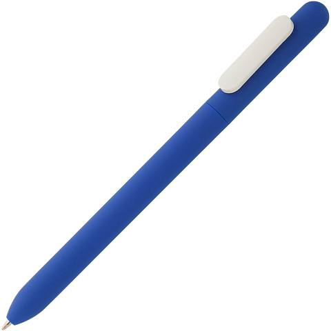 Ручка шариковая Swiper Soft Touch, синяя с белым - рис 2.