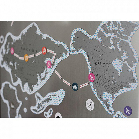 Магнитная скретч карта мира True Map Puzzle - рис 4.