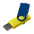 Флешка Twist Color, желтая с синим, 8 Гб - миниатюра - рис 2.