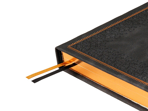 Ежедневник недатированный А5 Royal, черный с бронзовым срезом - рис 4.