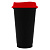 Стакан с крышкой Color Cap Black, черный с красным - миниатюра