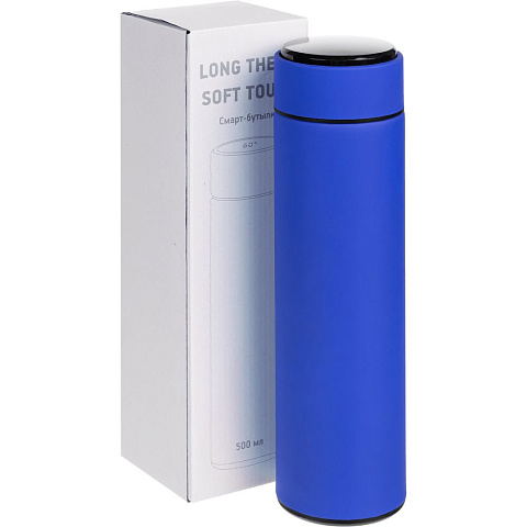 Смарт-бутылка с заменяемой батарейкой Long Therm Soft Touch, синяя - рис 10.