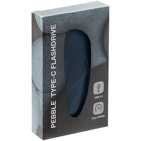 Флешка Pebble Type-C, USB 3.0, серо-синяя, 16 Гб - рис 6.