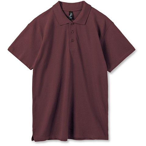 Рубашка поло мужская Summer 170, бордовая - рис 2.