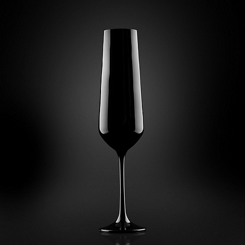Набор бокалов для шампанского из черного и белого стекла (4 шт) - рис 4.