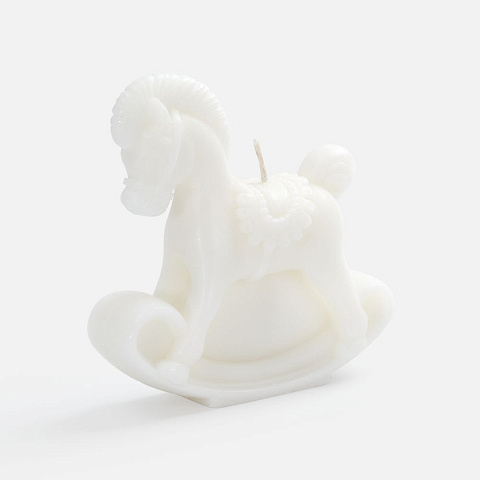 Свеча фигурная «Лошадка-качалка», белая - рис 2.