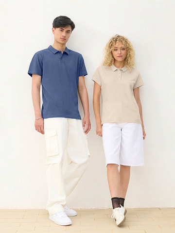 Рубашка поло унисекс Pulse, синяя (джинс) - рис 7.