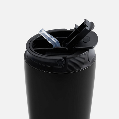 Термостакан с двумя поильниками Duetta, черный - рис 5.