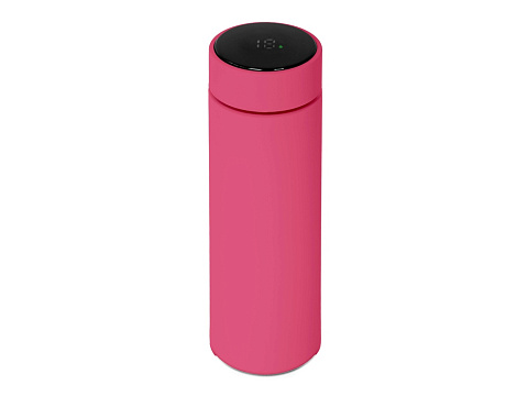 Термос FAMILY MARK LED, soft touch (Розовый) - рис 4.